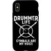 Cymbals Gift / Drummer Gifts for Men and Custodia per iPhone X/XS Piatti Batterista Piatti per batteria