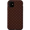 Classic Polka Dot Pattern Vintage Design Custodia per iPhone 11 Estetica carina a pois marrone e chiaro color foglia di tè