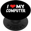 IT Tech Support Coder Apparel for Men Wo Amo il mio computer - Cuore - PC Gamer Gaming Videogiochi PopSockets PopGrip Adesivo