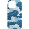 PM-Artistic Custodia per iPhone 15 Pro Max Sea Ocean Waves Pattern senza bordi Design 6