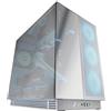 Mars Gaming MARSGAMING MC-NOVA3, Case Gaming Custom XXL E-ATX, Triplo Vetro Cromato Senza Cornice, Supporto Completo per Raffreddamento a Liquido, Alluminio Aerospaziale 2mm, Tower PC Doppia Camera, USB-C, Bianco
