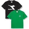 Diadora Ju.Double Pack T-Shirt SS Logo JU.Double Pack T-Shirt SS Logo Bambini e Ragazzi (Pacco da 1)