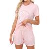 TeJoyce 𝑻𝒆𝑱𝒐𝒚𝒄𝒆 Pigiama Corto Estivo per Donna, Pigiami Notte in Cotone, Due Pezzi Maglietta Manica Corta e Pantaloncini Stelle con Tasche, Abbigliamento Casa Morbido e Fresco per Donna
