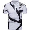 JELLYB Polo Shirt Uomo Moderno Base vestibilità Slim Stretch Uomo Shirt Estate Abbottonatura Splicing Uomo Maniche Corte Urbano Affari Casual all-Match Uomo Camicia A-White S