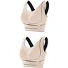 OBASDFD Confezione da 2 reggiseni senza ferretto, correttore posturale push-up, senza cuciture, comodi, supporto leggero, per tutti i giorni, rosso