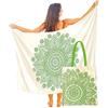 Mandala Life ART Sarong blu da donna, pareo, bikini coperto, telo da spiaggia, gonna avvolgente, arazzo, sciarpa fasciatoio, foulard - rayon di alta qualità, morbido e leggero, Verde mandala, Taglia