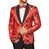 COOFANDY Modern Blazer Uomo | Giacca da smoking, giacca in velluto, giacca floreale rosa, blazer vestibilità regolare. 1 bottone, risvolto a scialle