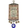 Hztyyier Blu Turco Perline, Ornamento Amuleto, Tappeto Delicato in Vetro Blu, Protezione Fortunata, Stile Artistico Elegante, Appeso a Parete Decor