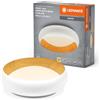 LEDVANCE Plafoniera LED ORBIS Livia con anello in metallo, decoro bianco/legno, 16W, 750lm, 3000K, 300mm, 830 bianco caldo amichevole, dimmerabile in 3 livelli con un clic, IP20, viti/tasselli inclusi