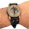 Calif Antica bussola meridiana con cinturino in pelle nera per orologio bussola per...