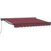LKJephalotrop Tenda da sole retrattile da 3,5 x 2 m, con braccio articolato manuale, per terrazza e balcone, tessuto in poliestere con rivestimento in poliuretano e telaio in acciaio antracite, rosso