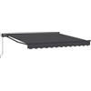 LKJephalotrop Tenda da sole con braccio articolato, antracite, 350 x 250 cm, tenda retrattile con semicassetta e manovella, robusta tenda da terrazza in poliestere, per giardino e balcone
