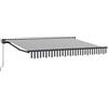 LKJephalotrop Tenda da sole retrattile da 3,5 x 2 m, con braccio articolato, con manovella, colore antracite, bianco, tenda da sole manuale per giardino, balcone e terrazza, robusto montaggio a parete