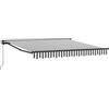 LKJephalotrop Tenda da sole con braccio articolato, 350 x 250 cm, antracite, bianco, tenda retrattile con manovella, telaio robusto per terrazza, giardino e balcone