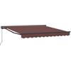 LKJephalotrop Tenda da sole con braccio articolato, 350 x 250 cm, marrone, tenda da sole per terrazza e giardino, con manovella e telecomando, telaio in alluminio verniciato a polvere, protezione