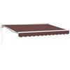 LKJephalotrop Tenda da sole con braccio articolato, 250 x 200 cm, tenda retrattile per terrazza e balcone, telaio della tenda da sole, marrone, semicassetta con manovella e telecomando, montaggio a