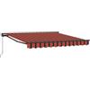 LKJephalotrop Tenda da sole con braccio articolato, 350 x 250 cm, con manovella, semicassetta, protezione solare per terrazza, giardino e balcone, colore arancione e nero, in alluminio e poliestere