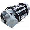 LOVIVER Borsa Posteriore Borsa Coda Borsone Bauletto Impermeabile in Tessuto PVC 500D con Tasca Trasparente Chiusura Arrotolata Maniglia E Valvola Adatta a, Grigio, Grigio Argento, 66L
