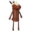 Qianly Copri Mazza da Golf Copertura Driver Legno Custodia Testa Antiurto Protezione Asta Fodera Vellutata Pelle PU Decorazione Cartoon Adatto a Tee Box Carrello Borsa, Marrone