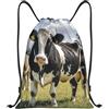 SMAZDFXX Zaino con coulisse Borsa sportiva da palestra Fattoria Animali Mucca Borse con coulisse per palestra Sport Yoga Viaggio Medio