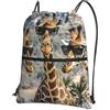 SMAZDFXX Zaino con coulisse Tre giraffe che indossano occhiali da sole Borsa con coulisse Zaino pieghevole Borsa sportiva da palestra per lo shopping Yoga