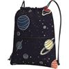 SMAZDFXX Zaino con coulisse modello Space Planet Borsa con cordoncino Zaino pieghevole Borsa sportiva da palestra per lo shopping Yoga