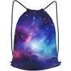 SMAZDFXX Zaino con coulisse blu viola Galaxy String Bag Sackpack Zaino pieghevole Borsa sportiva da palestra per lo shopping Yoga