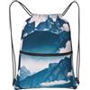 SMAZDFXX Zaino con coulisse e cerniera, stampa paesaggio con montagne, sport, palestra, sacco con tasca portaoggetti per palestra, yoga, viaggi
