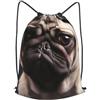 SMAZDFXX Zaino con coulisse, borsa a tracolla con motivo a carlino, zaino pieghevole, borsa sportiva da palestra per lo shopping e lo yoga