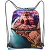 SMAZDFXX Zaino con coulisse e cerniera Beauty Grand Canyon Print Sport Gym Sacca con tasca portaoggetti per palestra yoga viaggio