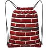 SMAZDFXX Zaino con coulisse e cerniera, stampa in pietra rossa mattone, sacco da palestra sportivo con tasca portaoggetti per palestra, yoga, viaggi