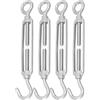 Haogui 10/1 pz tenditori a Gancio in Acciaio Inox tenditore for Fune Metallica Regolabile for stendibiancheria ferramenta Marina M4 M5 M6(M6,1PC)
