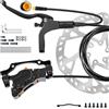 OAPNCBVY Freno a Disco Idraulico per Bici a 4 pistoncini Set Singolo Posteriore Destro o Set Singolo Anteriore Sinistro con rotore da 180 mm 2,3 mm Tamburo Posteriori per Bicicletta(3PIN Left Front)