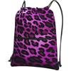 SMAZDFXX Zaino con coulisse viola leopardo borsa con cordino zaino pieghevole borsa sportiva palestra per lo shopping yoga