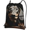 SMAZDFXX Zaino con coulisse, borsa a tracolla per bassotto, zaino pieghevole, borsa sportiva da palestra per lo shopping e lo yoga