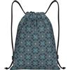 SMAZDFXX Zaino con coulisse e motivo floreale ripetuto con piastrelle marocchine, pieghevole, con cordoncino, zaino sportivo, borsa da palestra, impermeabile, leggera, per yoga, 16,5X19,6 modello 1-154