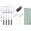 VGLQNRPT Set da badminton per giardino e tempo libero, con 4 racchette, rete da 620 x 151 cm, 2 volani e picchetti, set completo per bambini e adulti
