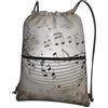 SMAZDFXX Zaino con coulisse Borsa con cordoncino da parete con note musicali Zaino pieghevole Borsa sportiva da palestra per lo shopping Yoga