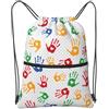 SMAZDFXX Zaino con coulisse e cerniera, con forme di mani colorate, stampa arcobaleno, sacco da palestra sportivo con tasca portaoggetti per palestra, yoga, viaggi