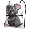 SMAZDFXX Zaino con coulisse Grigio ratto Borsa con cordoncino Zaino pieghevole Borsa sportiva da palestra per lo shopping Yoga