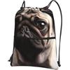 SMAZDFXX Zaino con coulisse, borsa a tracolla con motivo a carlino, zaino pieghevole, borsa sportiva da palestra per lo shopping e lo yoga