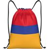 Pidgazdfgv Bandiera dell'Armenia Zaino con Coulisse Sport Palestra Sackpack Tasche in Mesh Resistente all'acqua Borsa a Stringa Donne Uomini, Nero , S, Classico