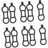 YARNOW 10 Pezzi Cinghia per Luce Bicicletta, Cinturino per Supporto Manubrio, Silicone Nero a 3 Fori, Resistente alle Intemperie, Compatibile Headlight e Bike Light, per Mountain Bike