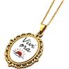 Handmade Generico Collana donna corta oro girocollo Ciondolo Frase Vivi Ora