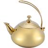 Haofy Bollitore in Acciaio Inossidabile da 1,5 Litri, Teiera Classica, Fornello a Induzione, Teiera, Riscaldamento Rapido Dell'acqua, Pentola con Manico Rimosso(oro)