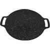 Cocoarm Padella per Barbecue Coreana, Padella per Barbecue Coreana in Pietra Maifan, Piastra per Griglia Rotonda per Campeggio all'aperto, Superficie Facile da Pulire, Resistente Alle Alte (28CM)