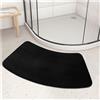 Intenst Tappetino da bagno antiscivolo 1pc tappetino da bagno curvo tappetino da bagno solido tappeto morbido tappeto da doccia tappeto assorbente ad asciugatura rapida tappetino WC curvo(Black,35x95cm)