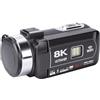 Goshyda Videocamera con Zoom Digitale 8K 64MP per Vlogger, Connessione WiFi, Regalo di Compleanno di Natale, Materiale ABS