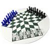 Generic Set di Scacchi per Tre Giocatori Gioco di Strategia Classico Portatile per la Famiglia e gli Amici Giocattolo Educativo Dimensioni 35 Cm con Pezzi di Plastica (Griglia verde bianca (pezzi