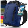Nordlight Dry Bag Sacca Impermeabile + Custodia per Cellulare + Chiusura Arrotolabile, Tracolla | Zaino Impermeabile Sacca Stagna Borsa | Spiaggia, Canoa, SUP, Immersioni - Navyblue, 5 Litri